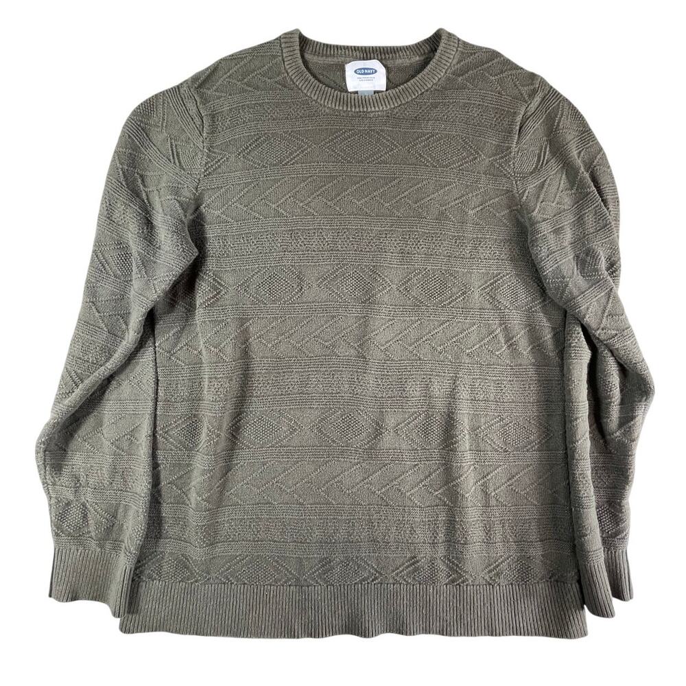 Old Navy Sweater Mens XL Brown Knit Crewneck Pullover San Francisco California